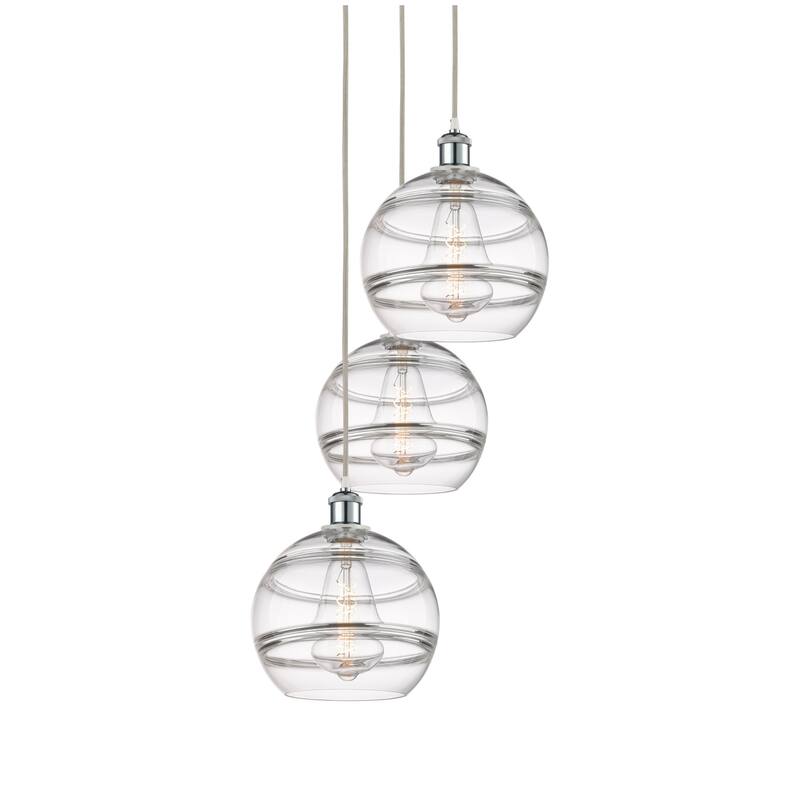 Innovations Lighting 113B-3P-36-17 Rochester Pendant Rochester 3 Light - White Polished Chrome / Clear