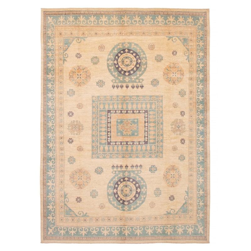 ECARPETGALLERY Hand-knotted Pako Mamluk Cream Wool Rug - 9'8 x 13'7 - Cream - 9'8 x 13'7