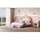 preview thumbnail 7 of 9, Upholstered Rainbow Design Bed, Princess Platform Bed with Storage Drawer