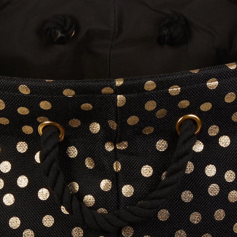 Polyester Bin Dots, Gold-Black Rectangle Medium 16x10x12 - 16x10x12"