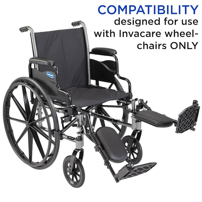Invacare Wheelchair Elevating Legrests - Padded Calf Support, Aluminum Footplates, Adjustable Length - Black
