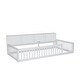 preview thumbnail 4 of 34, Twin XL Size Floor Bed with Storage Shelves and USB Ports, Wooden Montessori Bed Daybed with Fence Guardrails for Kids