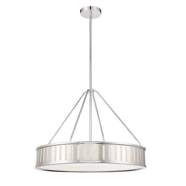 slide 2 of 3, Kendal 6 Light Polished Nickel Pendant - 28'' W x 20.62'' H