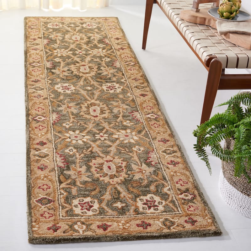 SAFAVIEH Handmade Anatolia Ylvije Traditional Oriental Hand-spun Wool Rug - 2'3" x 8' Runner - Brown/Ivory
