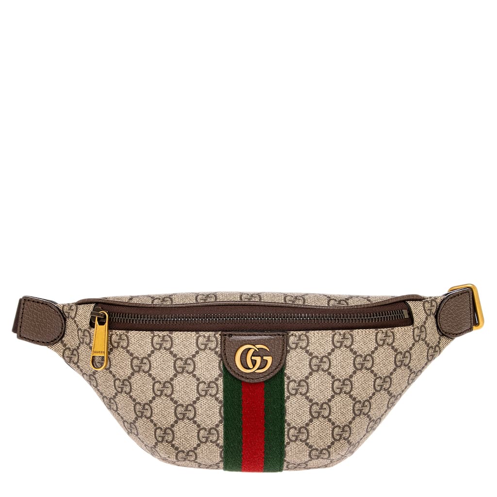 Gucci Ophidia Small Belt Bag - Beige + Brown