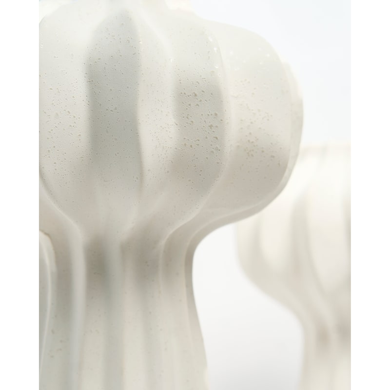 White Cactus Inspired Ceramic Vase Set of Two for Modern Home Decor