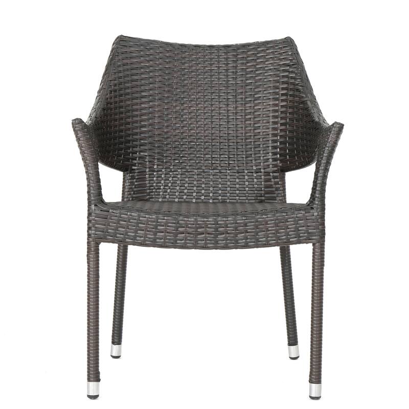 Damon Outdoor 9 Piece Wood and Wicker Expandable Dining Set by Christopher Knight Home