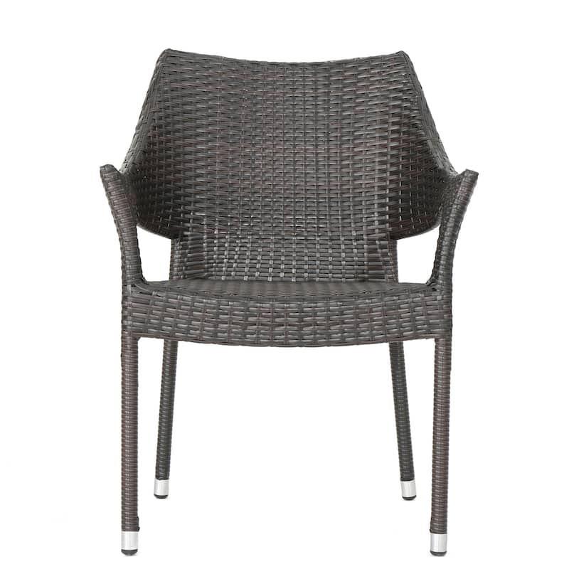 Isola Outdoor 6-piece Rectangle Aluminum Wicker Dining Set by Christopher Knight Home