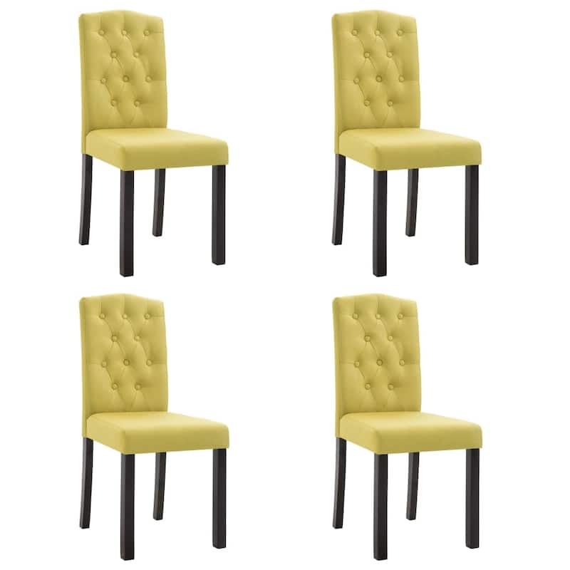 vidaXL Dining Chairs 4 pcs Green Fabric