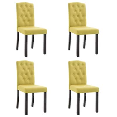 vidaXL Dining Chairs 4 pcs Green Fabric