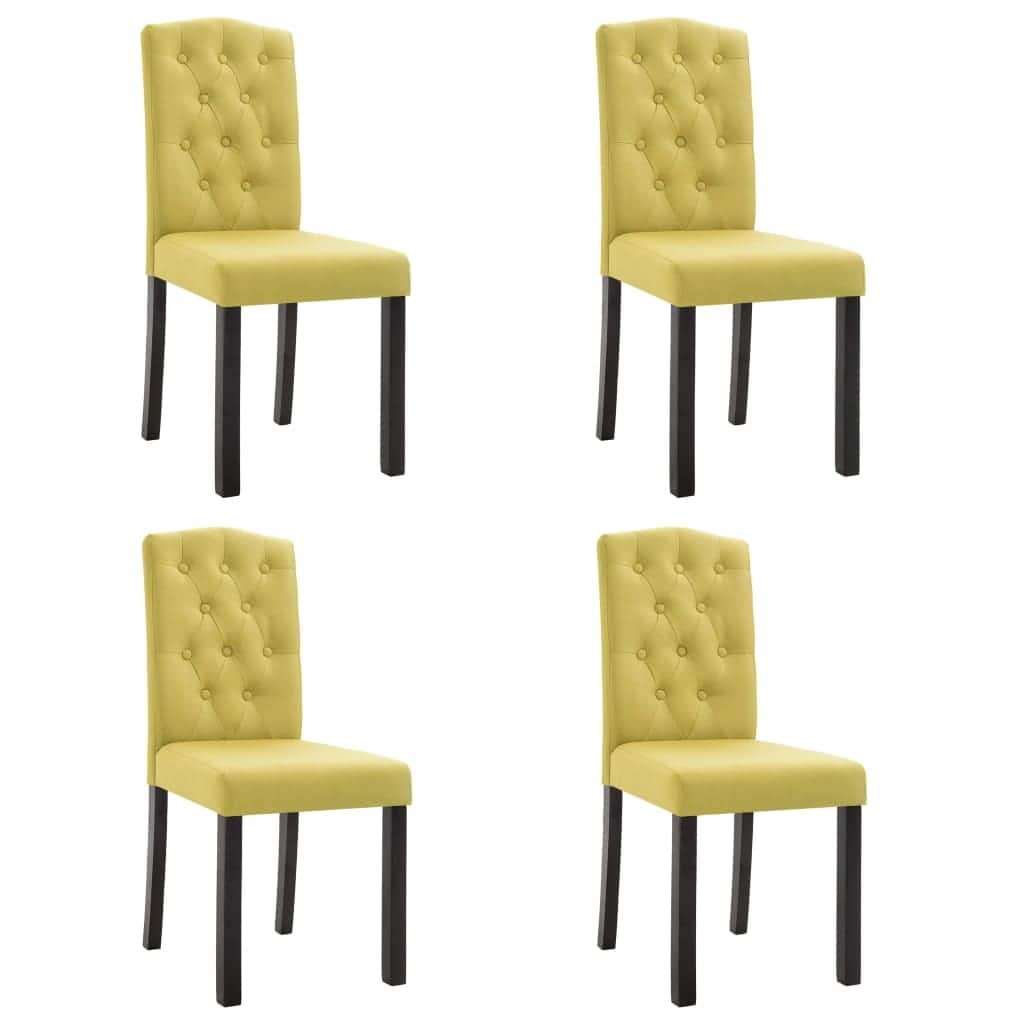 vidaXL Dining Chairs 4 pcs Green Fabric