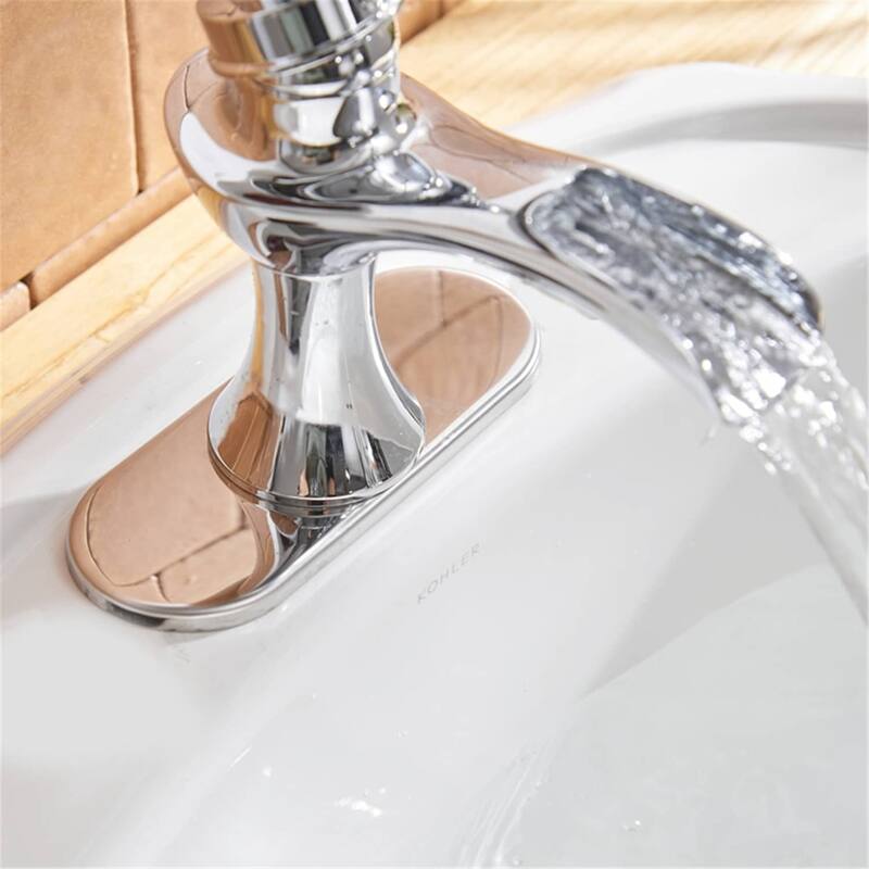 Waterfall Bathroom Sink Faucet With Drain Single Handle Bathroom Faucets One Holes Basin Vanity Mixer Taps With Deck Plate