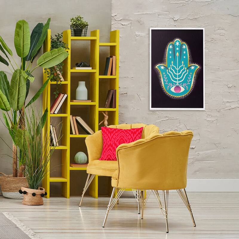 Stupell Spiritual Folk Style Hamsa Framed Giclee Art Design By Hannah Moren