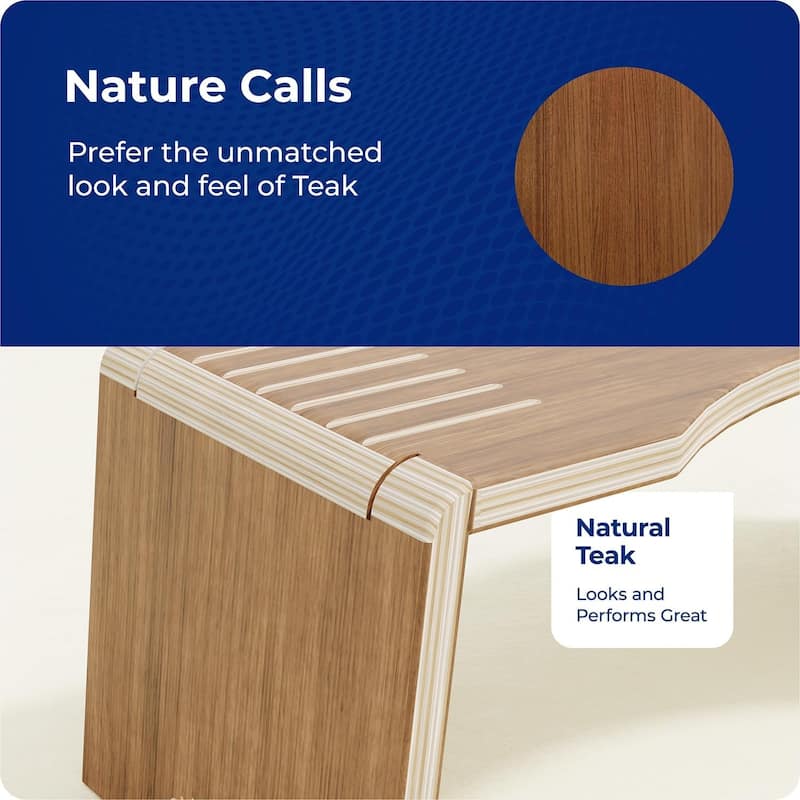 Squatty Potty Oslo Teak Folding Toilet Stool, Compact Stylish and Space-Saving Design for Better Bathroom Posture