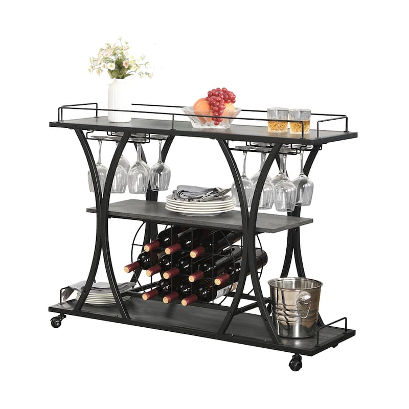 Industrial Bar Cart Kitchen Bar&Serving Cart for Home