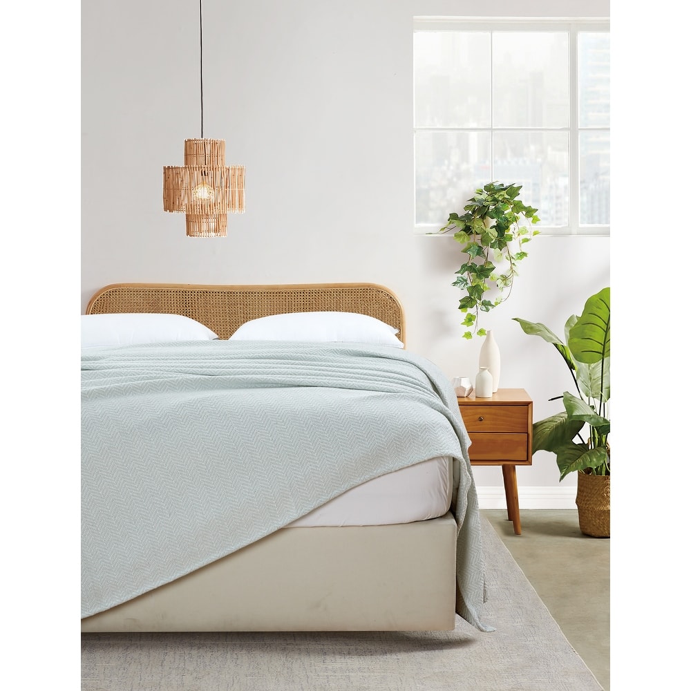 Melange Home Everyday Blanket Yarn Dyed Herringbone Cotton Blanket