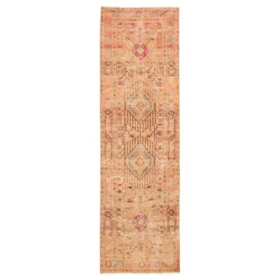 ECARPETGALLERY Hand-knotted Antalya Vintage Tan Wool Rug - 3'1 x 10'2