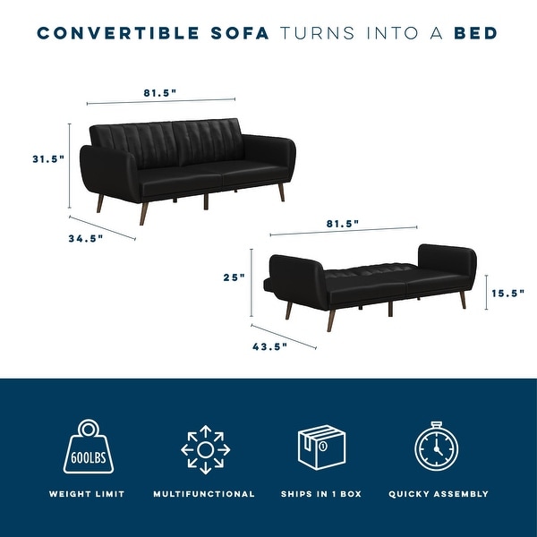 The Novogratz Brittany Faux Leather Futon Sofa Bed - On Sale - Bed