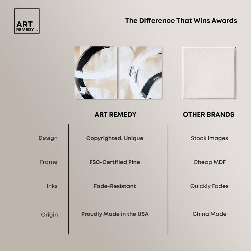 Neutral Interplay II Canvas Set of 2 by Art Remedy, Gallery Wrapped