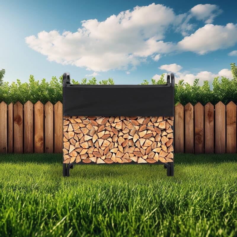 Outdoor Firewood Rack with Cover