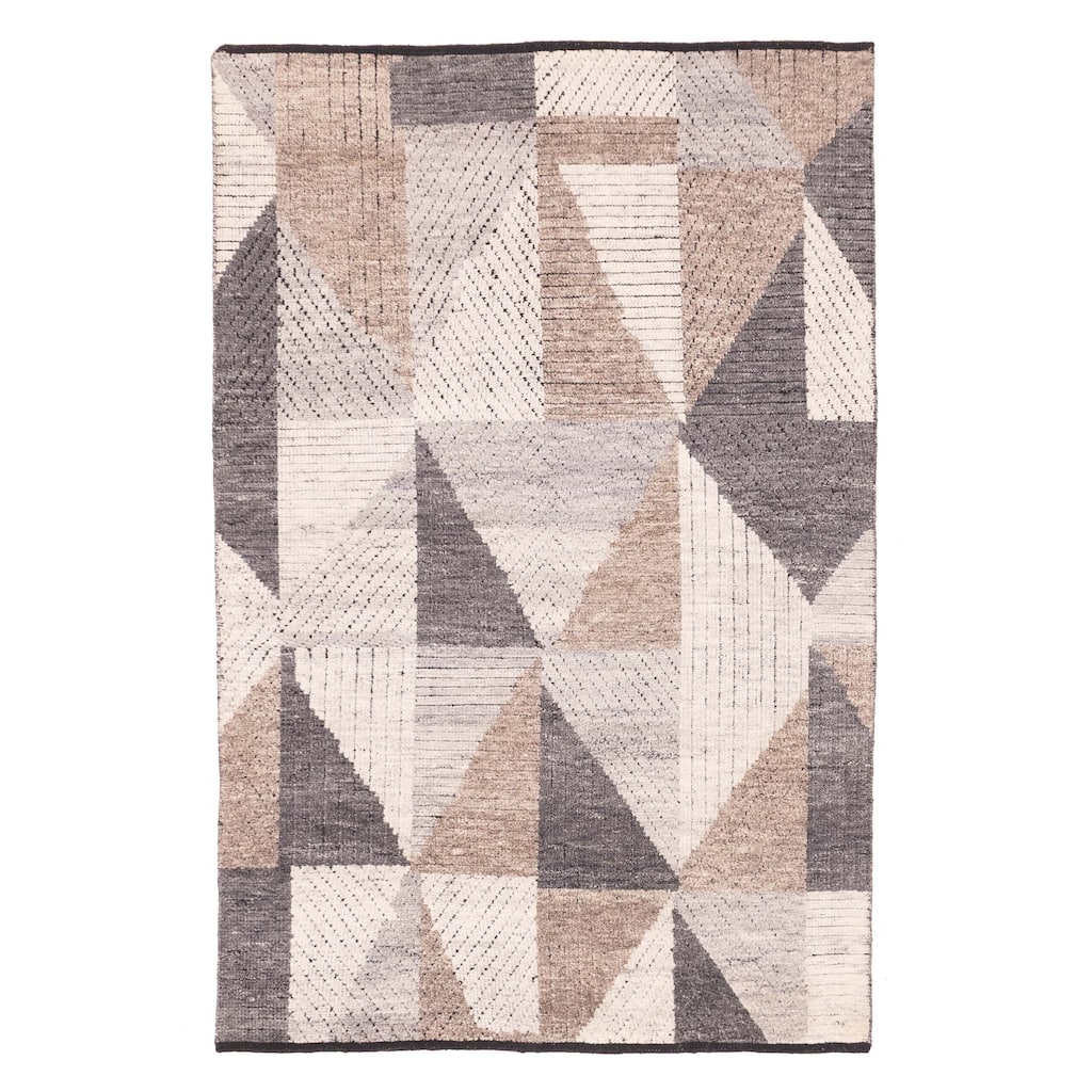 ECARPETGALLERY Hand-knotted Tangier Grey Wool Rug - 5'2 x 8'0