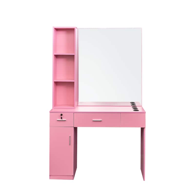 With concise design,Salon Station Barber Stations Styling Station Barber Beauty Spa Salon Equipment Set with Mirror