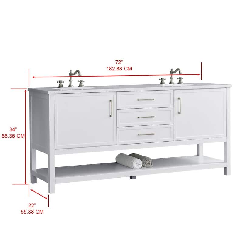 Sudio Design Arlo 72" Double Bathroom Vanity