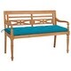 preview thumbnail 1 of 8, vidaXL Batavia Bench with Light Blue Cushion 59.1" Solid Teak Wood - 59.1" x 20.3" x 33.1"