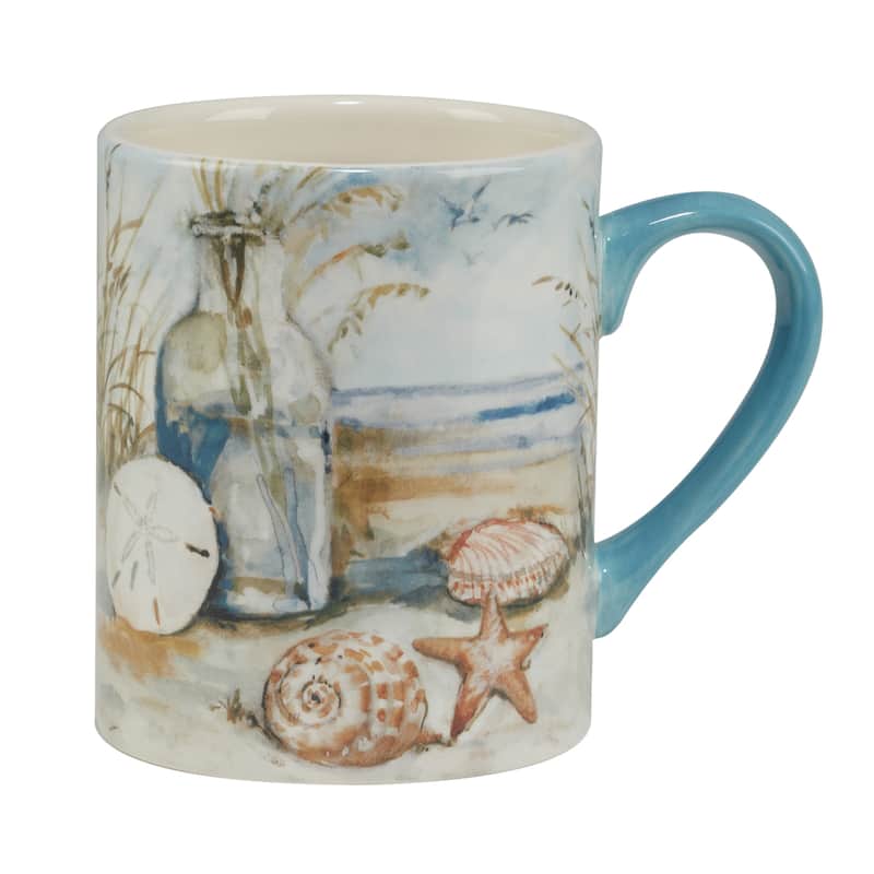 Certified International Coastal Landscape 16 oz. Mugs, Set of 4 Assorted Designs
