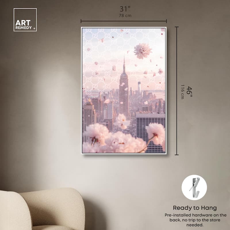 Raining Petals in NYC Canvas by Art Remedy