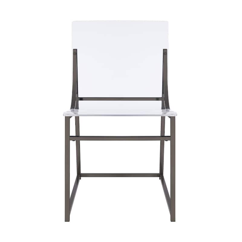 Fancher Clear and Black Nickel Acrylic Side Chair (Set of 2)