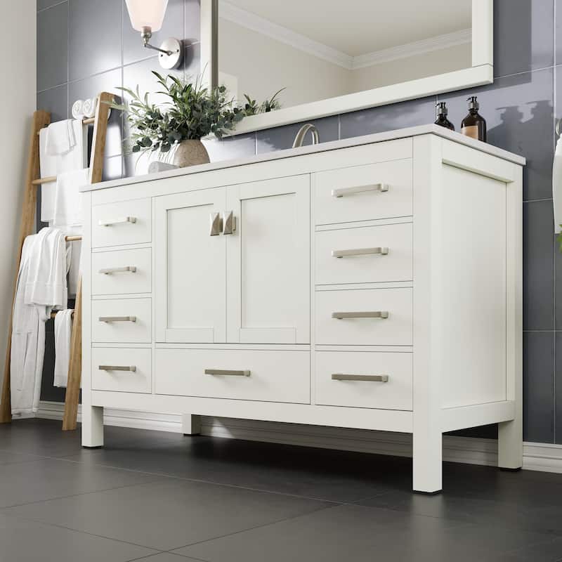 Eviva Aberdeen 54"W Bath Vanity with Carrara Quartz Top
