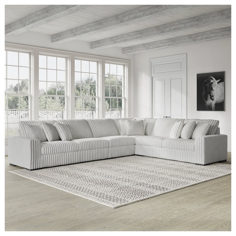 Signature Design by Ashley Stupendous Gray 4-Piece Sectional - 172"W x 133"D x 41"H - Grey - Right Facing