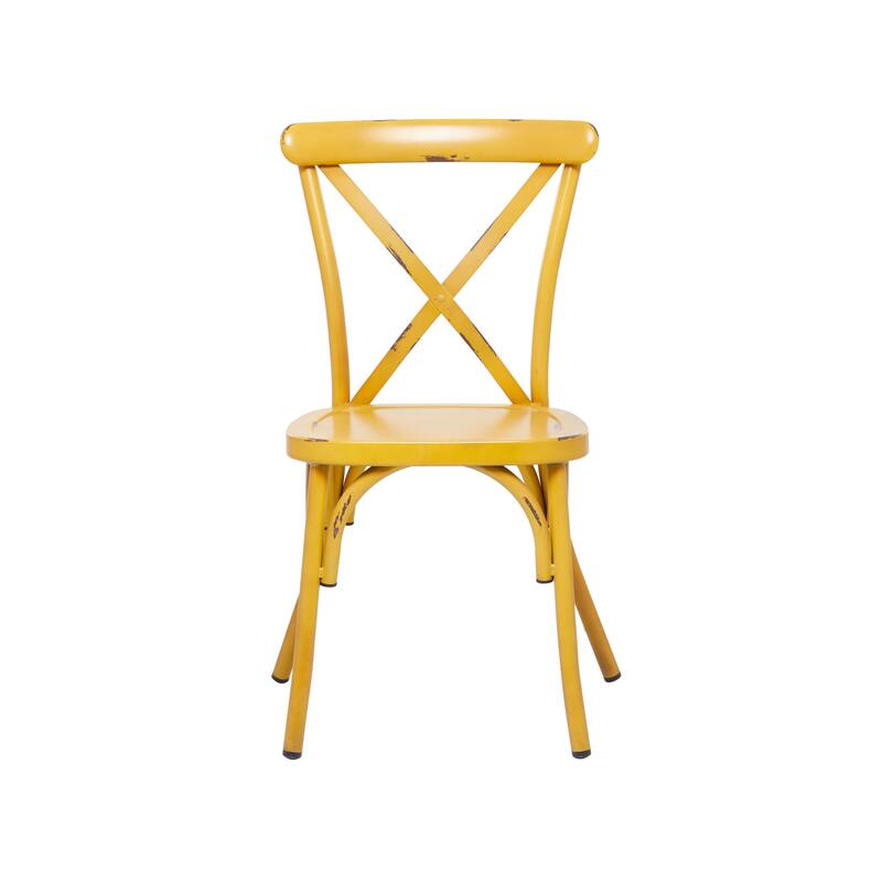 Iron Farmhouse Outdoor Dining Chair (Set of 2) - 22 x 19 x 35