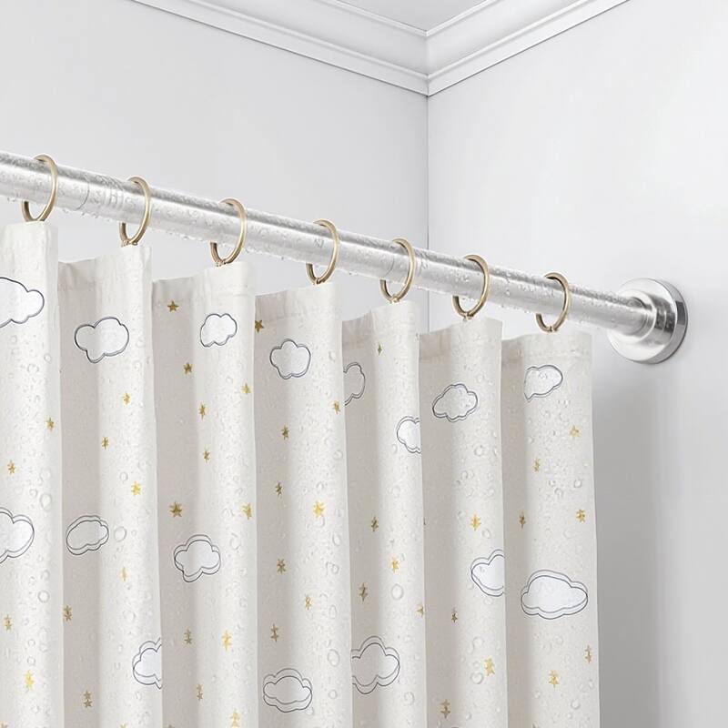 Extendable 28-76 in Tension Shower Rod Stainless Steel Heavy Duty for Bathrooms or Closets - 28-76 in