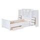preview thumbnail 7 of 12, Twin Wood Platform Bed with Storage Cabinet and Drawers, White