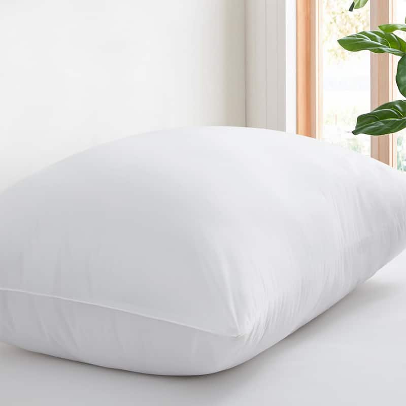 Medium-Firm Premium Soft Down Fiber Bed Pillows Set of 2 - White