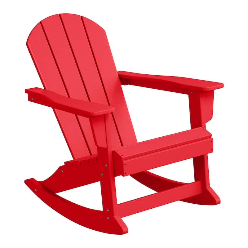 Polytrends Laguna Hdpe All Weather Outdoor Patio Rocking Chair - Red