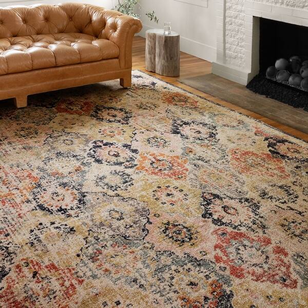 Shop Alexander Home Luxe Antiqued Motif Distressed Area Rug On Sale Overstock 30732957