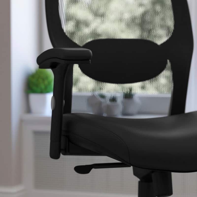 Mid-Back Super Mesh Executive Swivel Office Chair with Knee Tilt Control - 25"D x 27.25"W x 38.6" - 41.7"H