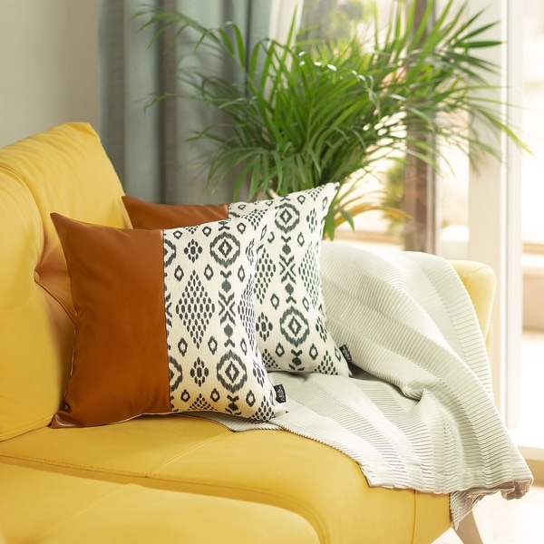 Faux leather throw deals pillow cover