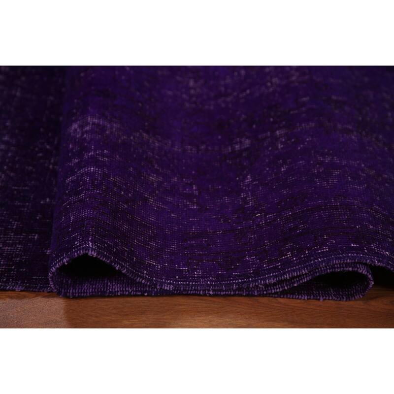 Purple Anatolian Turkish Vintage Area Rug Handmade Wool Carpet - 8'0" x 11'5"