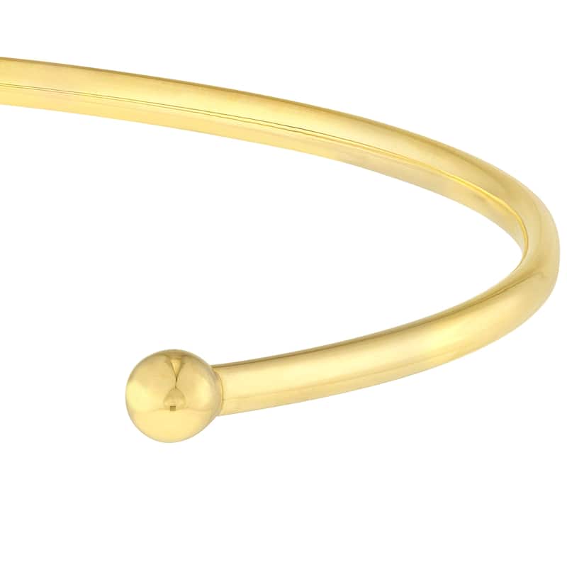 Marquee Jewels 14K Solid Yellow Gold Open Cuff Bracelet