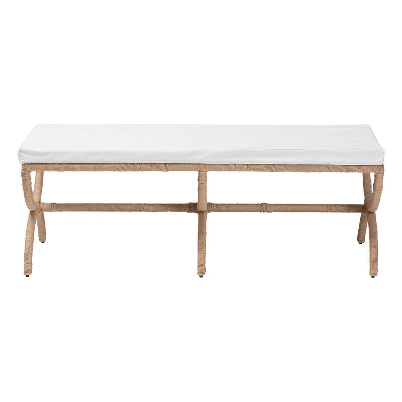Maliyah Japandi Natural Jute Accent Bench