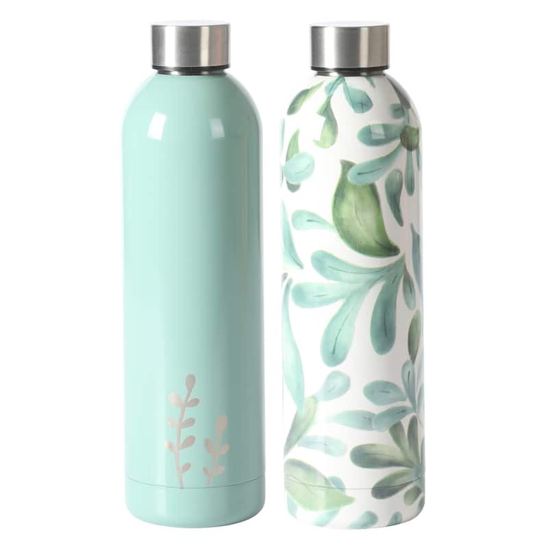 Bloomhouse Lush Forest 2 Pack 25 OZ Insulated Stianless Steel Water Bottle & Thermal