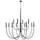 preview thumbnail 4 of 3, Amara 12-light Matte Black/ Brass Grand Chandelier
