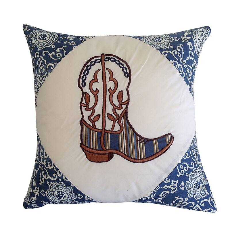 16" x 16" Boot Embroidered Pillow
