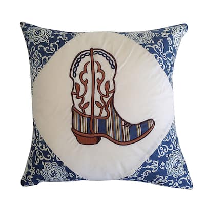 16" x 16" Boot Embroidered Pillow