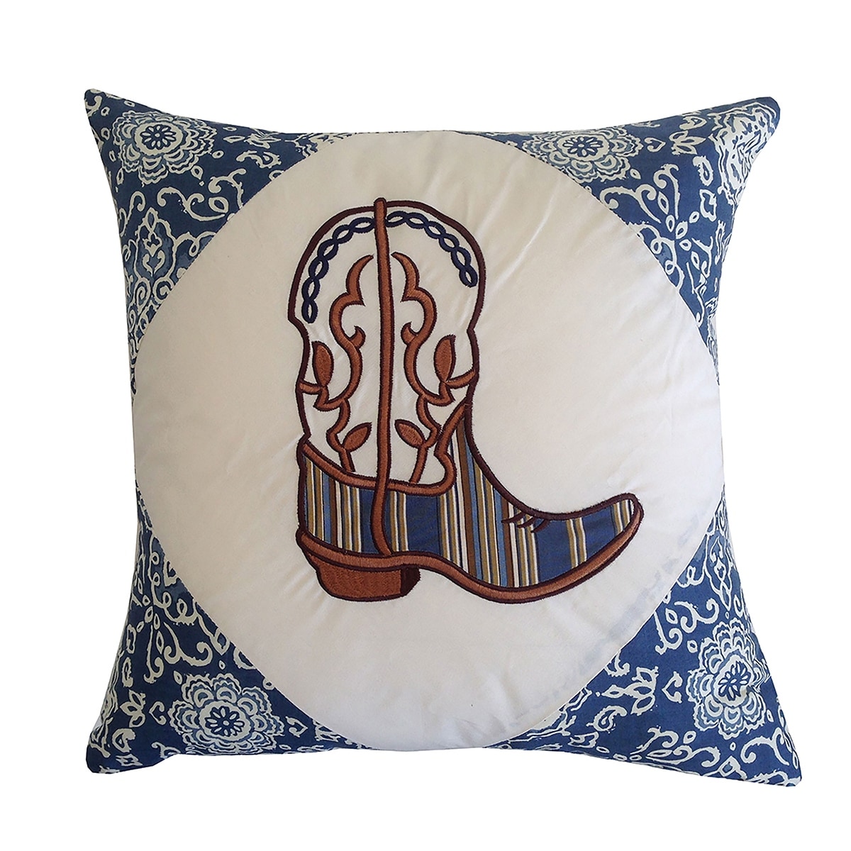 16" x 16" Boot Embroidered Pillow