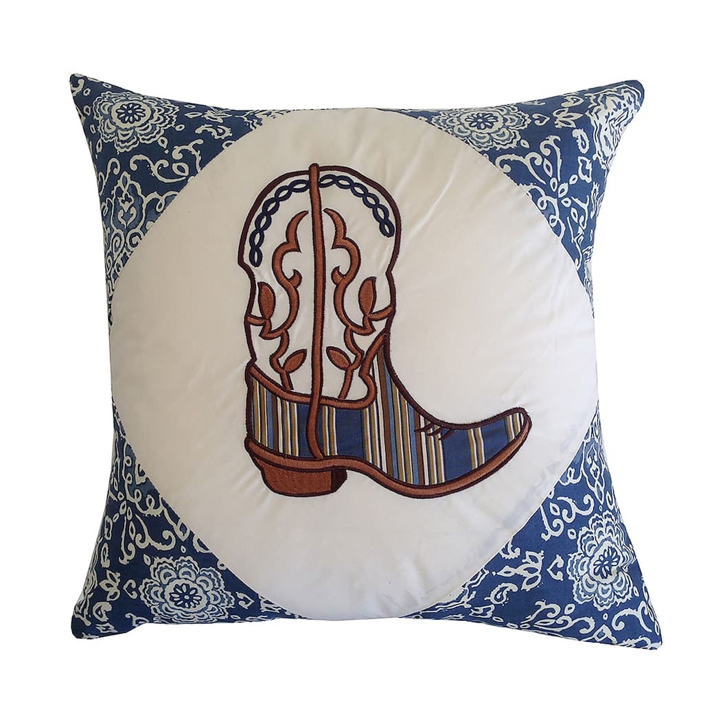 16" x 16" Boot Embroidered Pillow